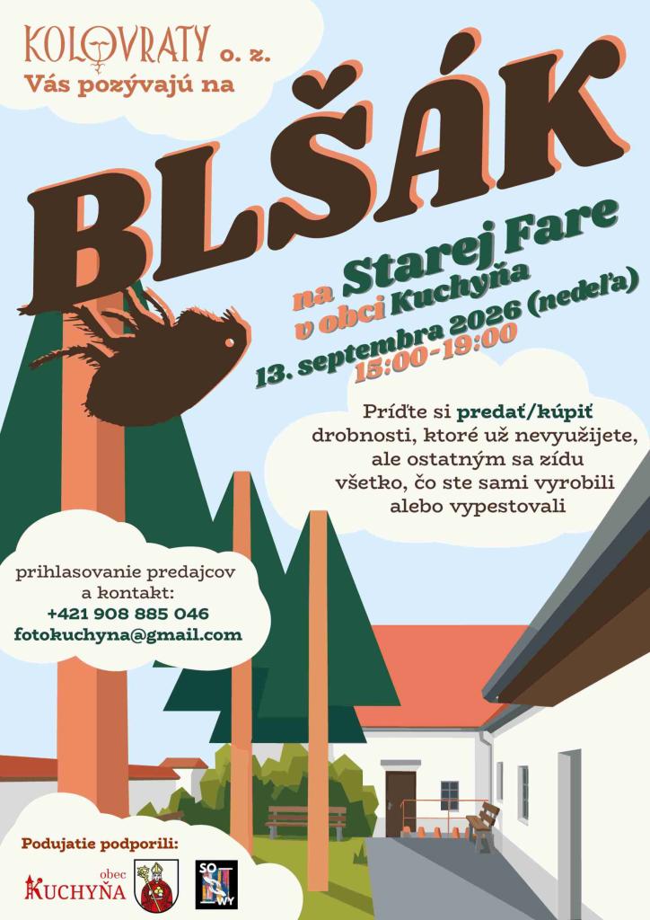 Tretí susedský Blšák na Starej Fare bude v nedeľu 13. septembra, o 15. hodine!