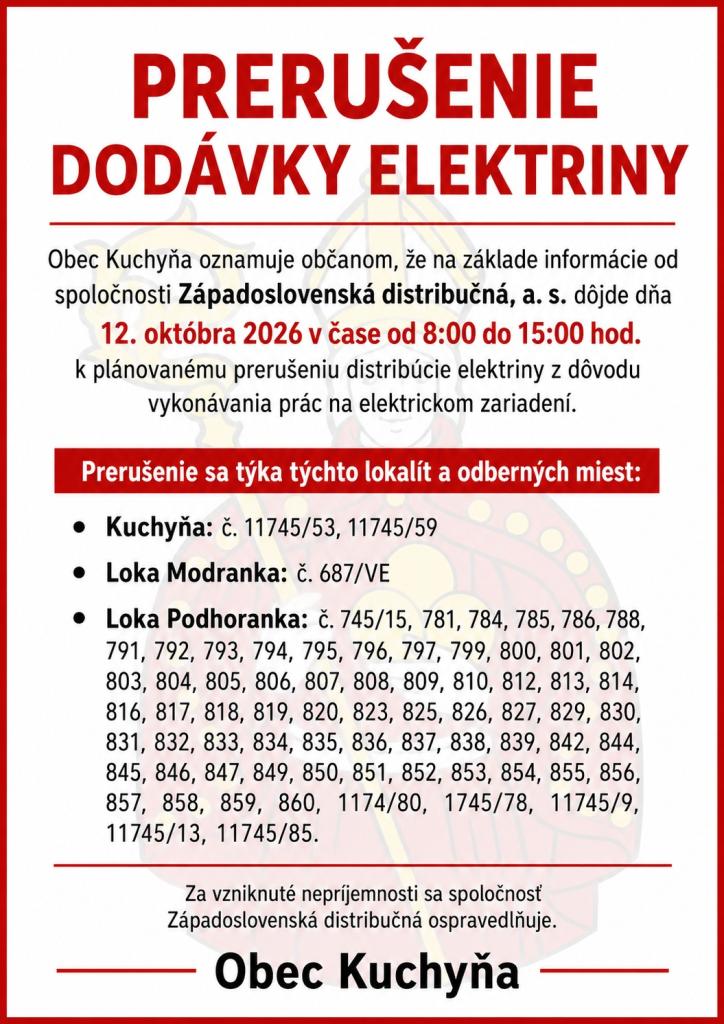 plánovaná odstávka el